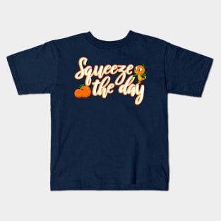 Squeeze the day Orange Bird Kids T-Shirt